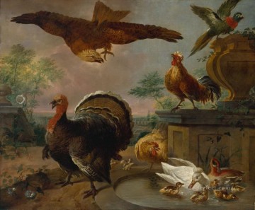 águila pollo y pájaros Pinturas al óleo
